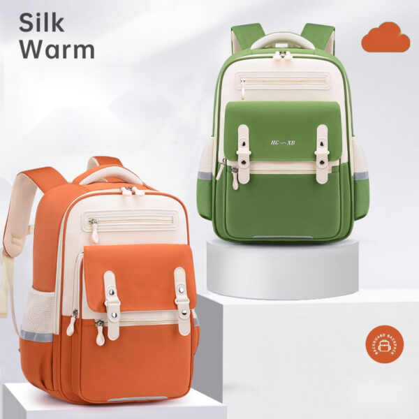 Modern Color-Block School Backpacks – Warm & Minimal Design