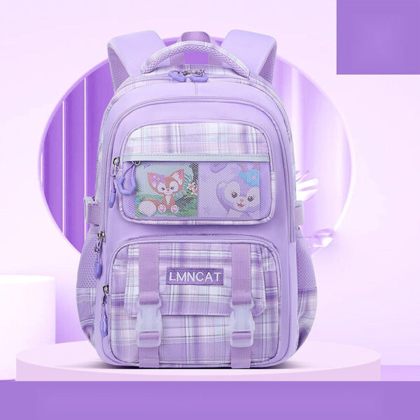 Pastel Checkered School Bags – Cute & Spacious for Girls