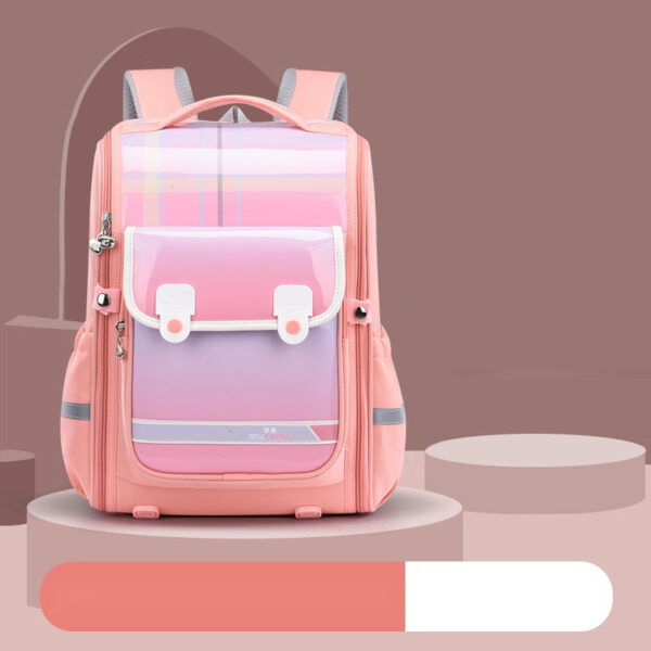 Glossy Gradient Checkered School Backpacks – Bold & Trendy for Kids