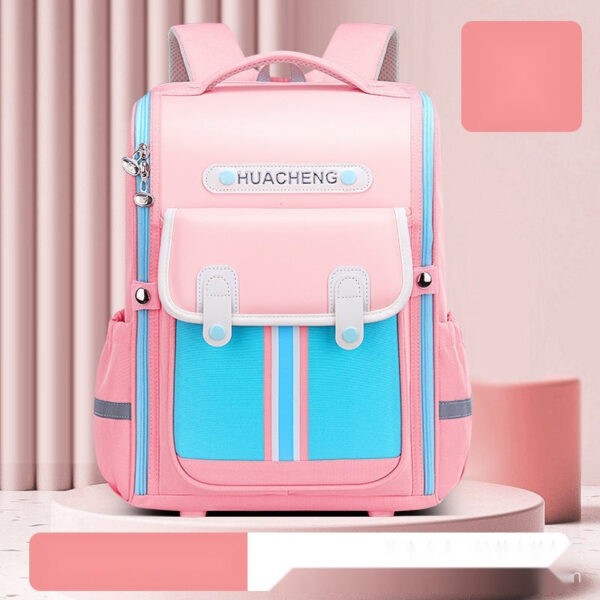Stylish School Backpack with Multi-Color Stripes