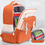 Modern Color-Block School Backpacks – Warm & Minimal Design