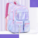 Girls’ Pastel Trolley Backpack with Plush Toy