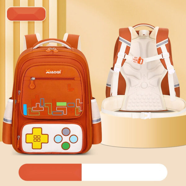 Gaming-Themed Kids Backpack – Tetris & Console Design