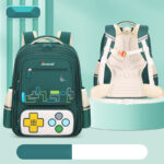 Gaming-Themed Kids Backpack – Tetris & Console Design