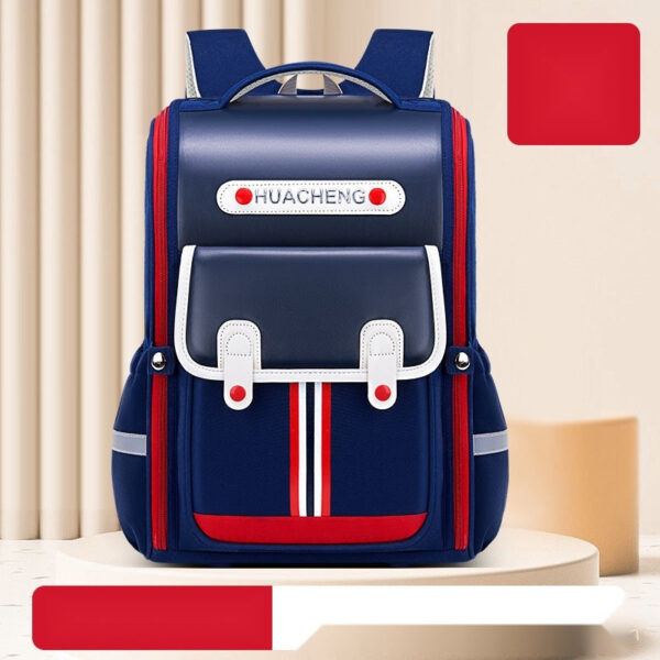 Stylish School Backpack with Multi-Color Stripes