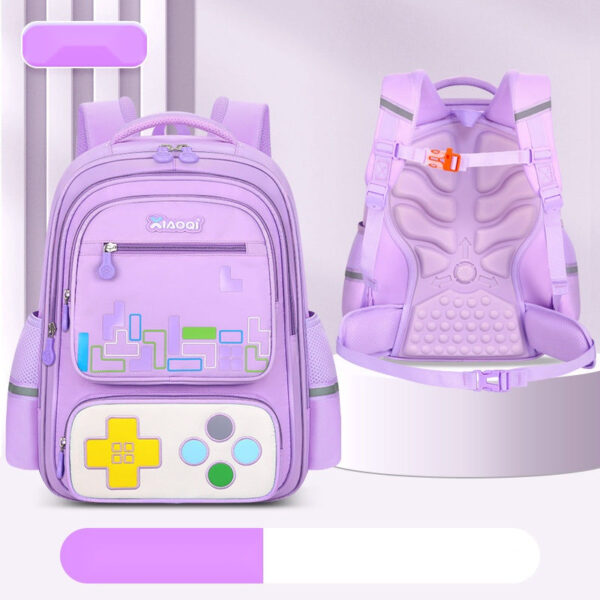 Gaming-Themed Kids Backpack – Tetris & Console Design