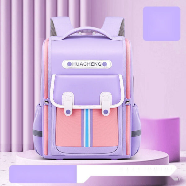 Stylish School Backpack with Multi-Color Stripes
