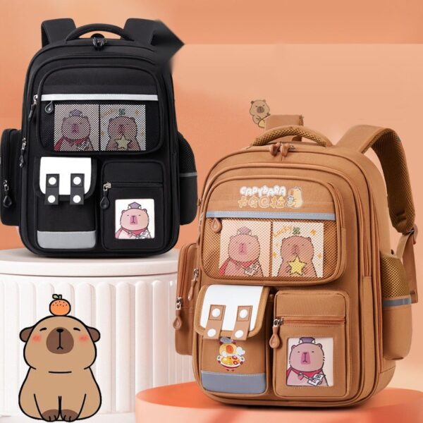 Trendy Campus Backpack with Cartoon Charm