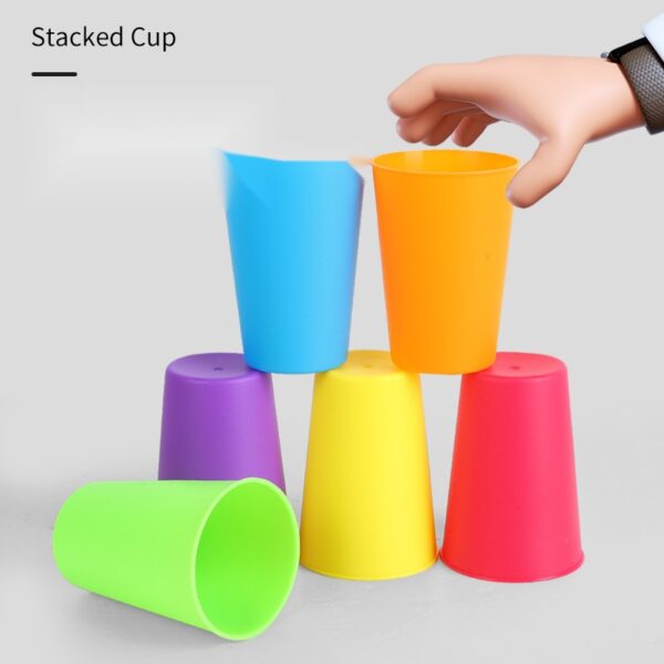 Cross-border children's stacking cups, educational toys, color enlightenment, cognition, quick stacking cup props, parent-child children's table games