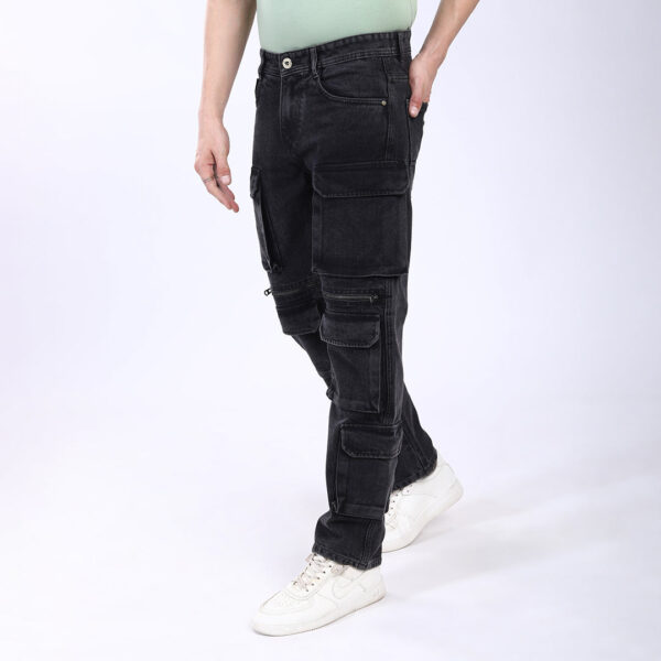 DARK GREY BAGGY CARGO FIT JEAN 4831-1