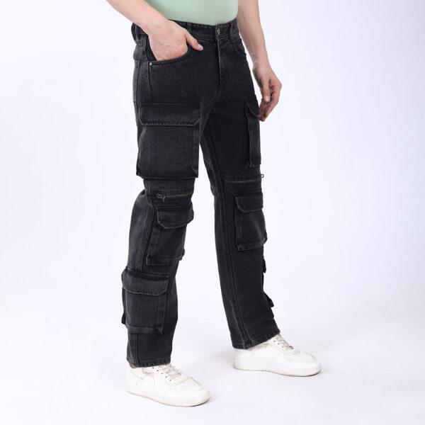 DARK GREY BAGGY CARGO FIT JEAN 4831-1