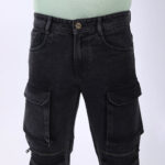 DARK GREY BAGGY CARGO FIT JEAN 4831-1