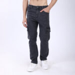 DARK GREY BAGGY CARGO FIT JEAN OVERDYED 4898-3