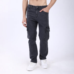DARK GREY BAGGY CARGO FIT JEAN OVERDYED 4898-3