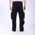 Men's Relaxed Fit Black Stretch Cotton Cargo Pants – Streetwear Large pocket Style 4809-4