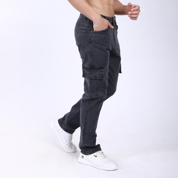 DARK GREY BAGGY CARGO FIT JEAN OVERDYED 4898-3
