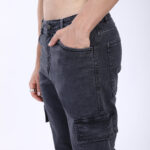 DARK GREY BAGGY CARGO FIT JEAN OVERDYED 4898-3
