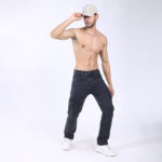DARK GREY BAGGY CARGO FIT JEAN OVERDYED 4898-3