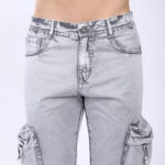 GREY BAGGY CARGO FIT JEANS WITH LARGE POCKET 4899-3