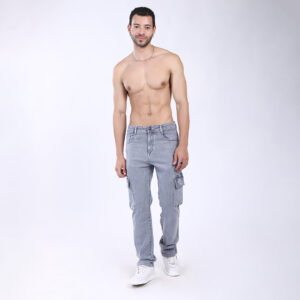 LIGHT GREY BAGGY CARGO FIT JEAN OVERDYED 4898-2