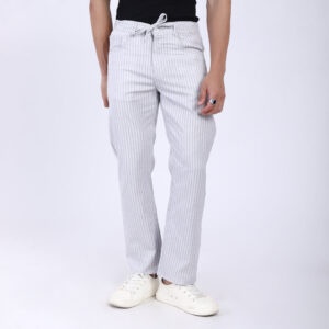 LIGHT GREY STRIPE LINEN PANTS 4913-4