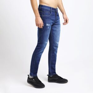 ANKLE DARK BLUE DISTRESSED JEANS FIT 4762-1