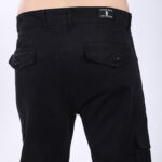 Men's Relaxed Fit Black Stretch Cotton Cargo Pants – Streetwear Utility Style 4802-1