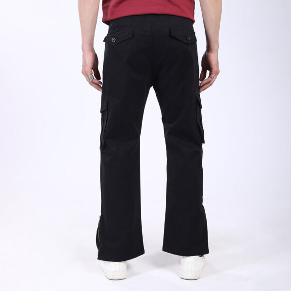 Men's Relaxed Fit Black Stretch Cotton Cargo Pants – Streetwear Utility Style 4802-1
