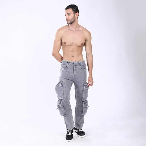 GREY BAGGY CARGO FIT JEAN 4810-1