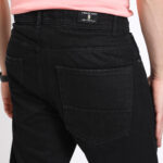 BLACK BAGGY FIT KNEE CUT JEANS 4774