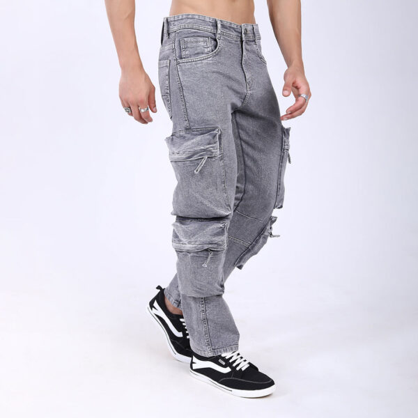 GREY BAGGY CARGO FIT JEAN 4810-1