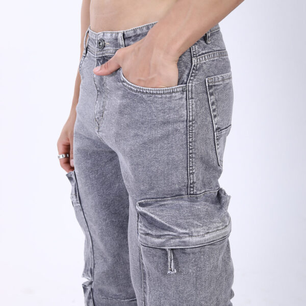 GREY BAGGY CARGO FIT JEAN 4810-1