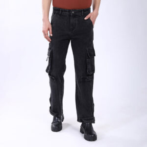 DARK GREY BAGGY CARGO FIT JEAN 4868-2