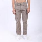 Men's Relaxed Fit Grey Stretch Cotton Cargo Pants – Functional Streetwear Style 4803-5