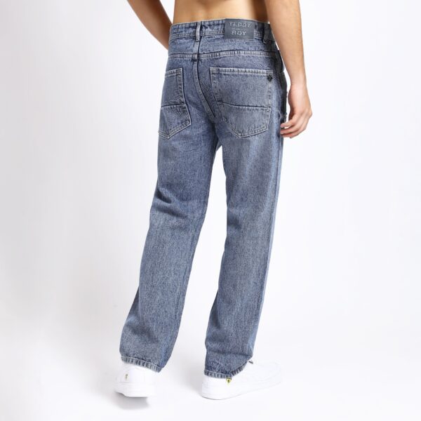 LIGHT BLUE BAGGY FIT DISTRESSED JEANS TEDDY 4715-2
