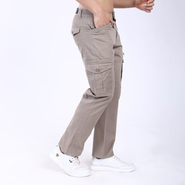 Men's Relaxed Fit Grey Stretch Cotton Cargo Pants – Functional Streetwear Style 4803-5