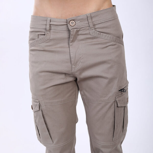 Men's Relaxed Fit Grey Stretch Cotton Cargo Pants – Functional Streetwear Style 4803-5