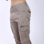 Men's Relaxed Fit Grey Stretch Cotton Cargo Pants – Functional Streetwear Style 4803-5