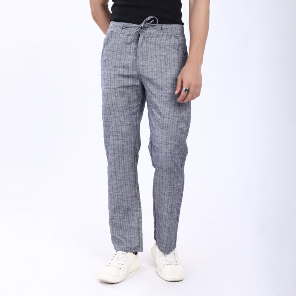 DARK GREY STRIPE LINEN PANTS 4916-10