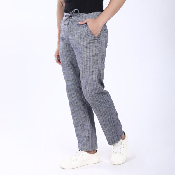 DARK GREY STRIPE LINEN PANTS 4916-10