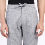 GREY STRIPE LINEN PANTS 4916-5