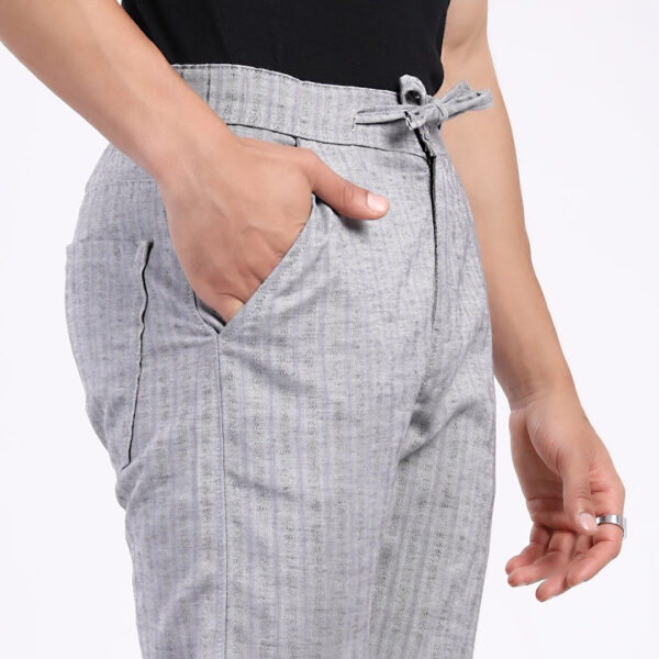 GREY STRIPE LINEN PANTS 4916-5