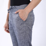 DARK GREY STRIPE LINEN PANTS 4916-10