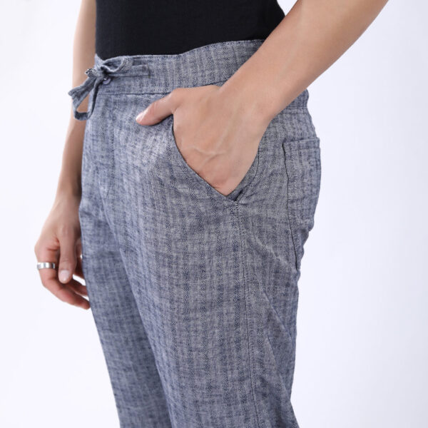 DARK GREY STRIPE LINEN PANTS 4916-10