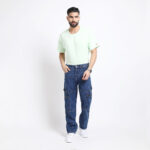 BLUE BAGGY CARGO FIT JEANS 4785-1