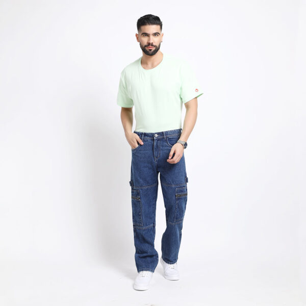 BLUE BAGGY CARGO FIT JEANS 4785-1