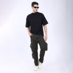 Men's Relaxed Fit Mehandi Stretch Cotton Cargo Pants – Streetwear Large pocket Style 4809-7