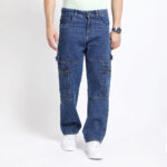 BLUE BAGGY CARGO FIT JEANS 4785-1