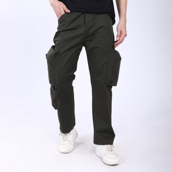 Men's Relaxed Fit Mehandi Stretch Cotton Cargo Pants – Streetwear Large pocket Style 4809-7