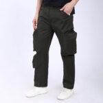 Men's Relaxed Fit Mehandi Stretch Cotton Cargo Pants – Streetwear Large pocket Style 4809-7